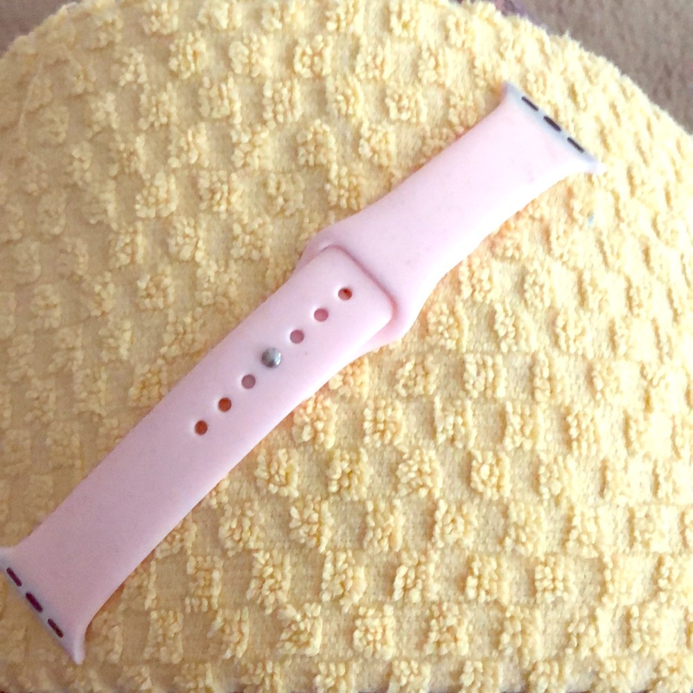 Pink silicone Apple Watch band